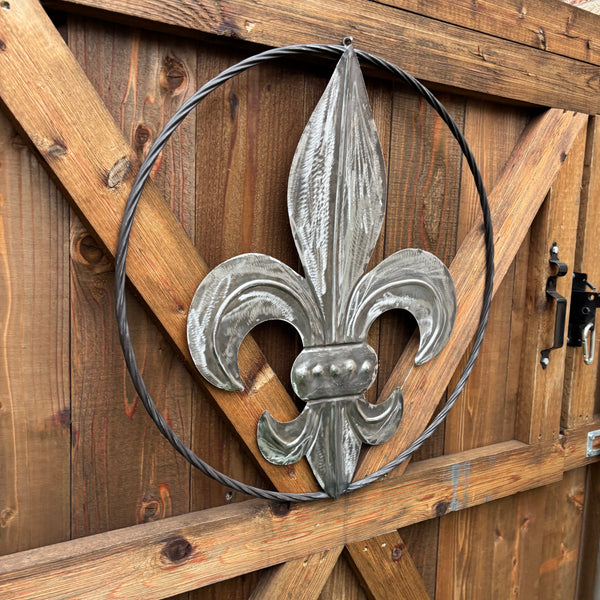 FLEUR DE LIS  CUSTOM RAW METAL METAL UNPAINTED WALL ART SIGN WESTERN HOME DECOR HANDMADE NEW 12",18",24",32"