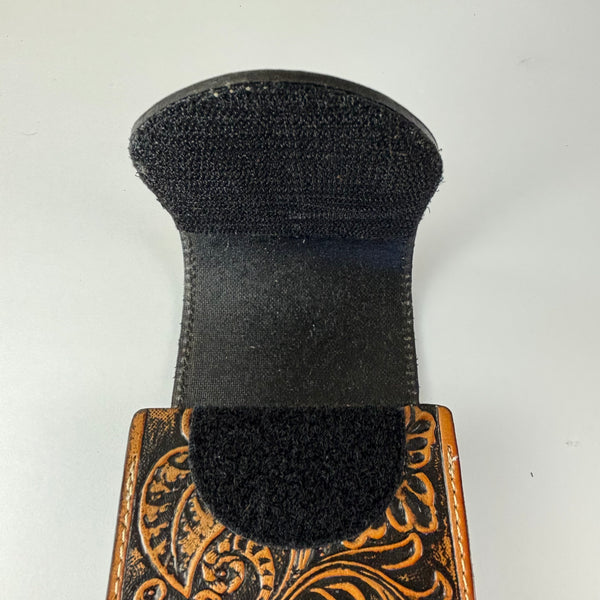 7" HORSE LEATHER HOLSTER TAN POUCH EXTRA LARGE  BELT LOOP CELL PHONE CASE UNIVERSAL OVERSIZE