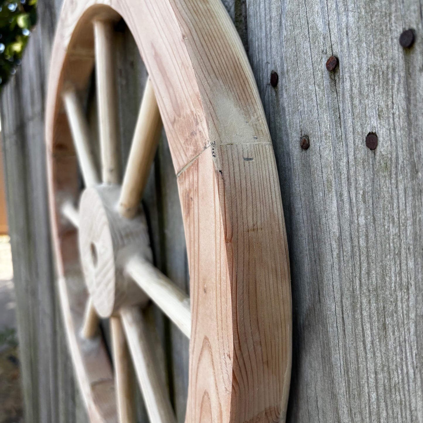 DECORATIVE WAGON WHEEL WOOD WALL ART WESTERN HOME DECOR HANDMADE TEXAS USA