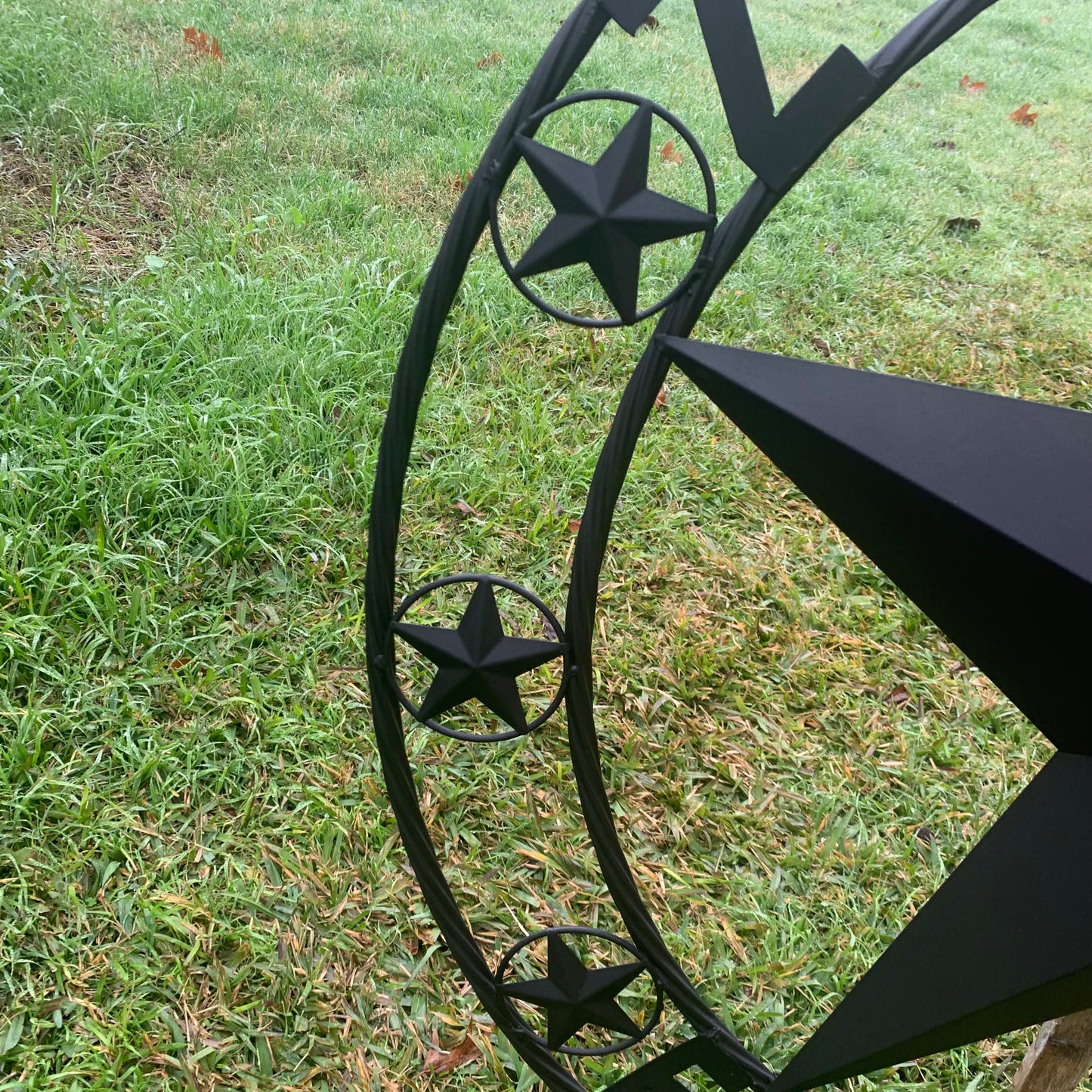 ZARBOLIAS STYLE CUSTOM NAME STAR BARN METAL STAR 3d TWISTED ROPE RING WESTERN HOME DECOR RUSTIC BLACK HANDMADE 24",32",36",50"
