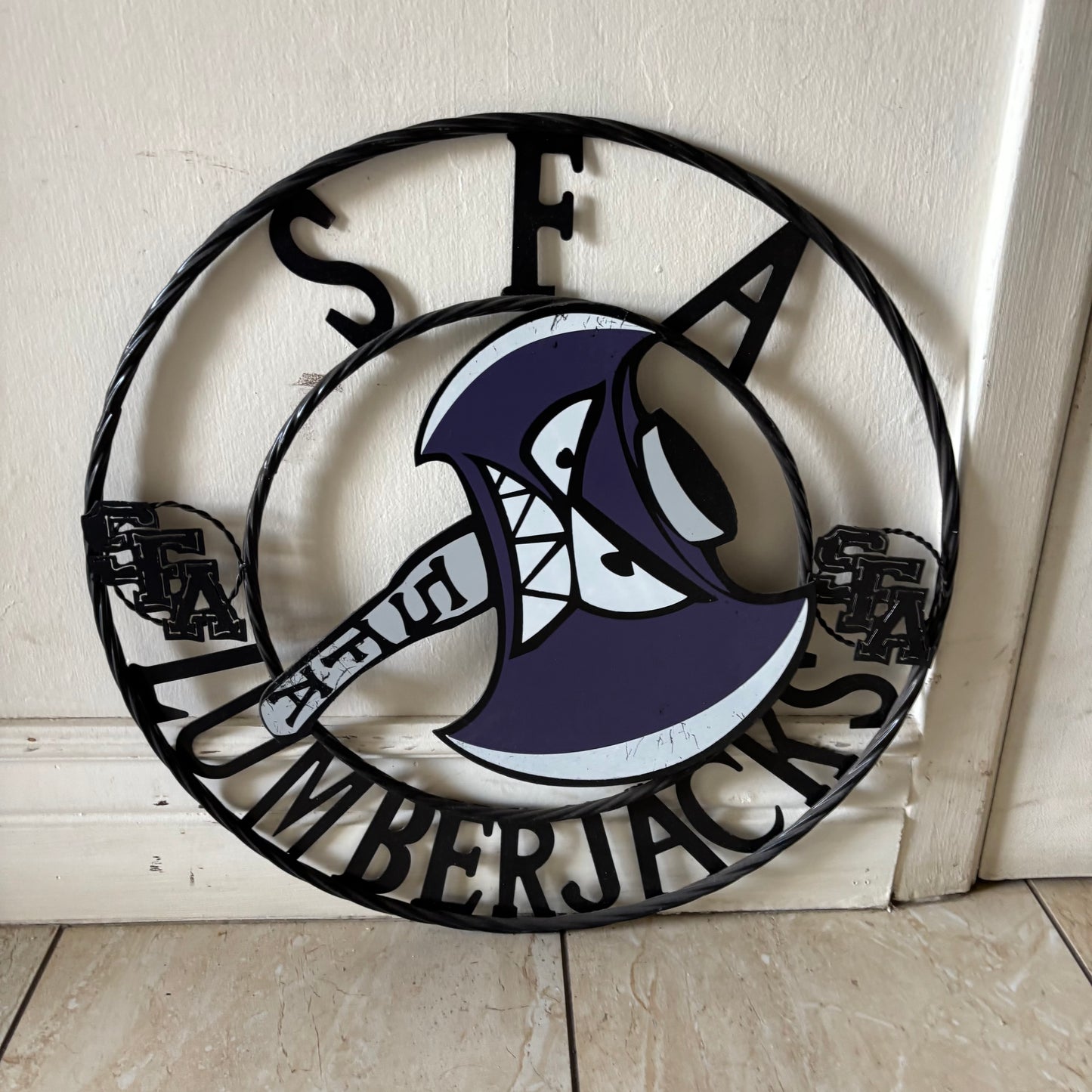 SFA LUMBERJACKS CUSTOM METAL VINTAGE CRAFT SIGN WALL ART TEAM SIGN HANDMADE