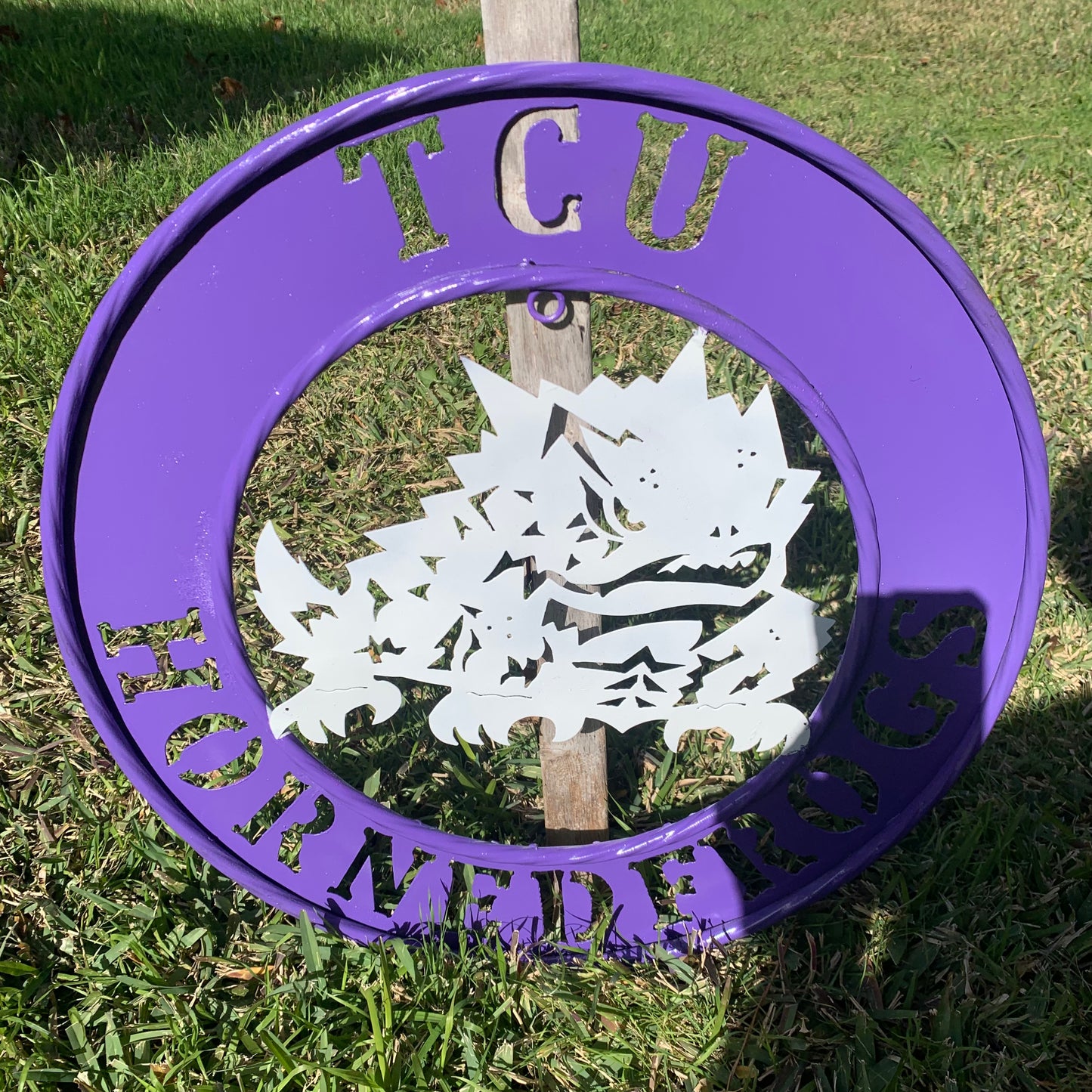 18",24",32" TCU HORNED FROGS CUSTOM METAL VINTAGE CRAFT TEAM SIGN WESTERN HOME DECOR HANDMADE