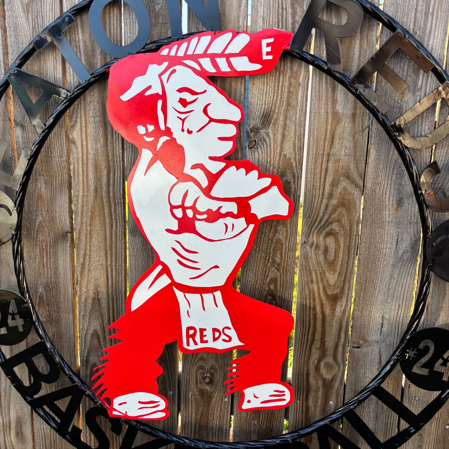 EATON REDS CUSTOM METAL VINTAGE CRAFT SIGN TEAM RED WHITE HANDMADE TO ORDER