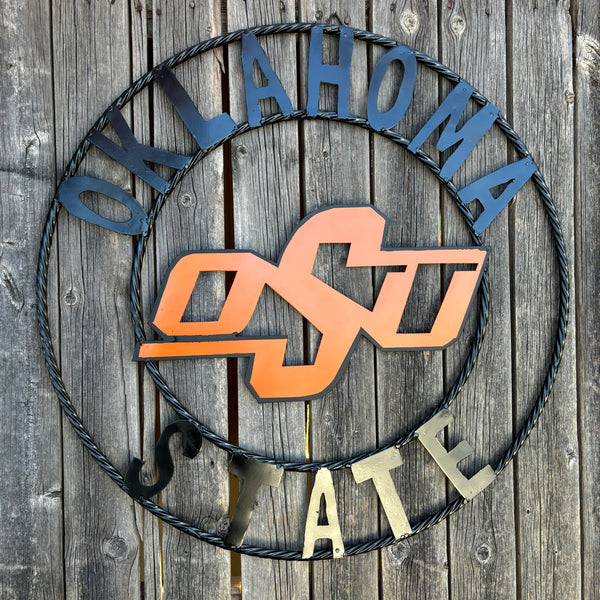 OSU OKLAHOMA STATE COWBOYS METAL CUSTOM VINTAGE TEAM WALL ART HANDMADE CRAFT SIGN