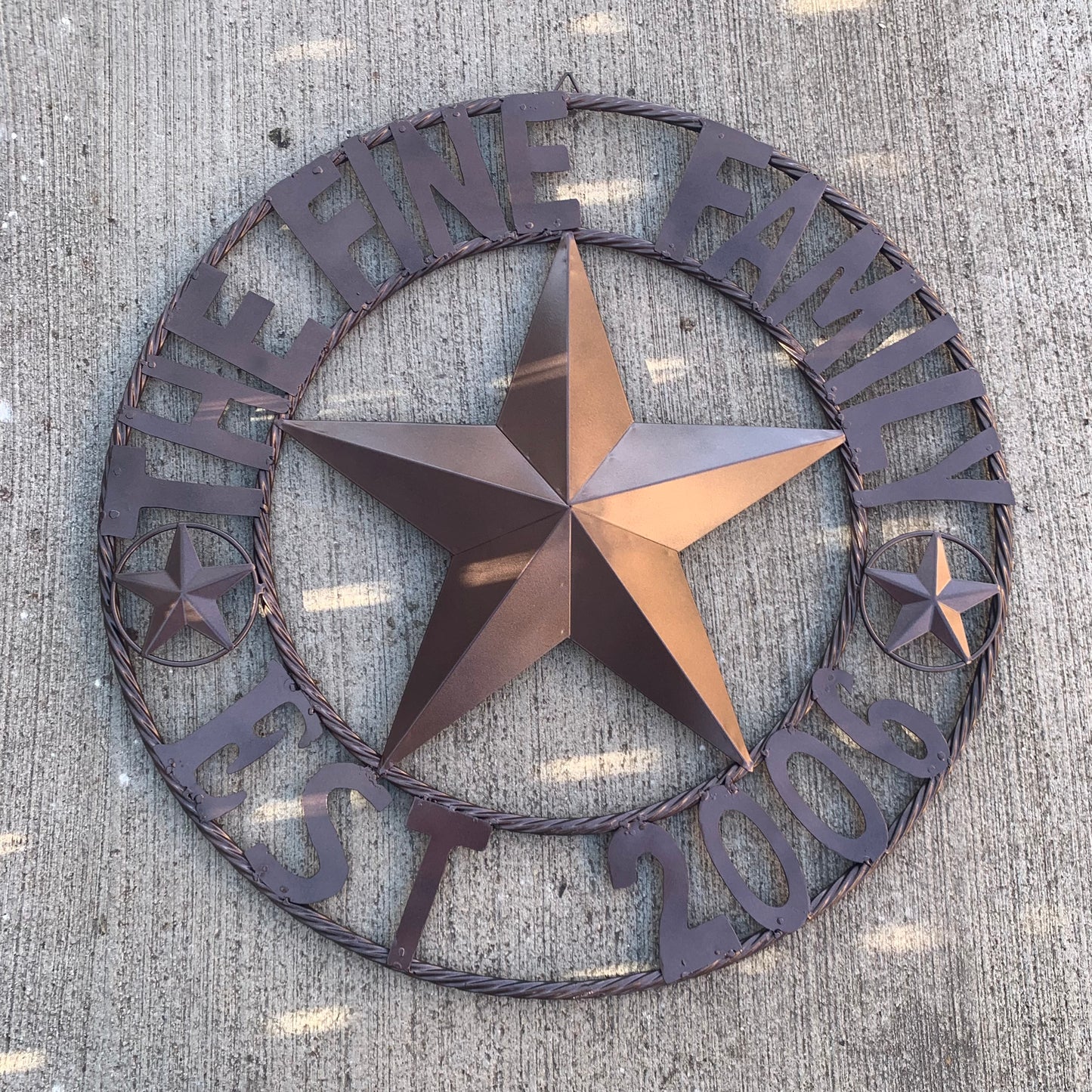FINE FAMILY STYLE YOUR CUSTOM NAME STAR BARN STAR METAL LONE STAR WESTERN HOME DECOR RUSTIC BRONZE HANDMADE 24",32",36",50"