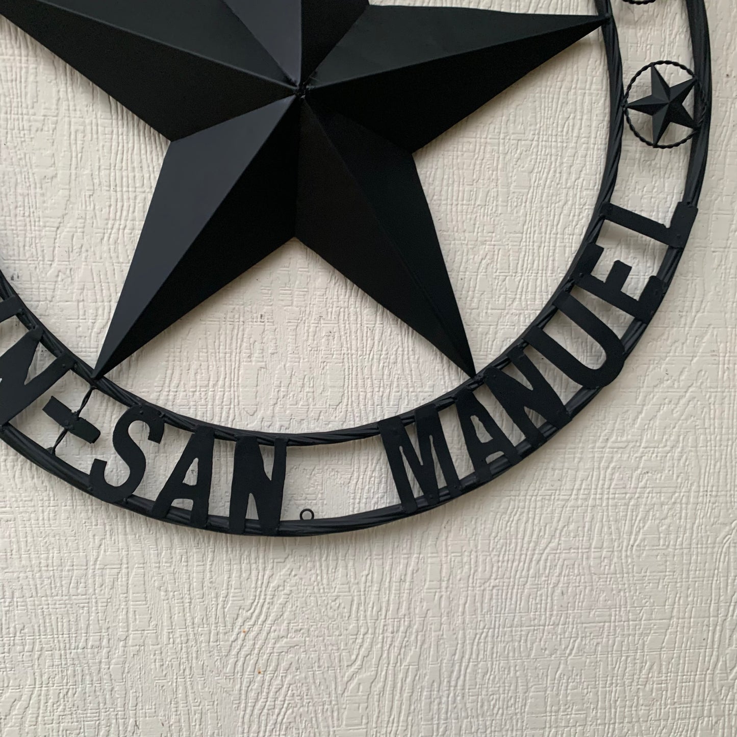 LINN SAN MANUEL STYLE YOUR CUSTOM NAME STAR METAL BARN LONE STAR 3d TWISTED ROPE RING WESTERN HOME DECOR HANDMADE NEW