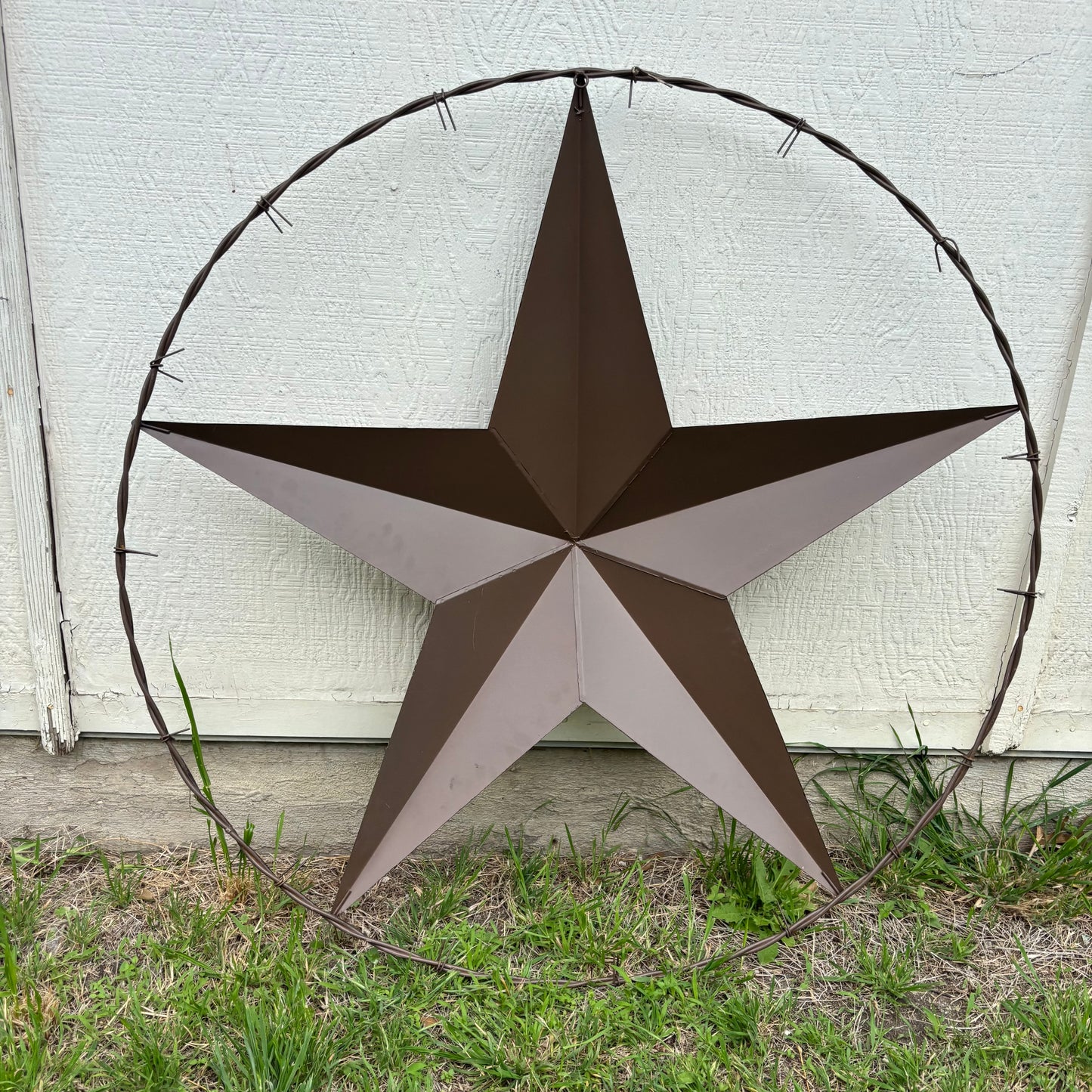 PAISLEY BARN STAR MULTI CLOR WITH BARBWIRE RING LONESTAR WESTERN HOME DECOR HANDMADE