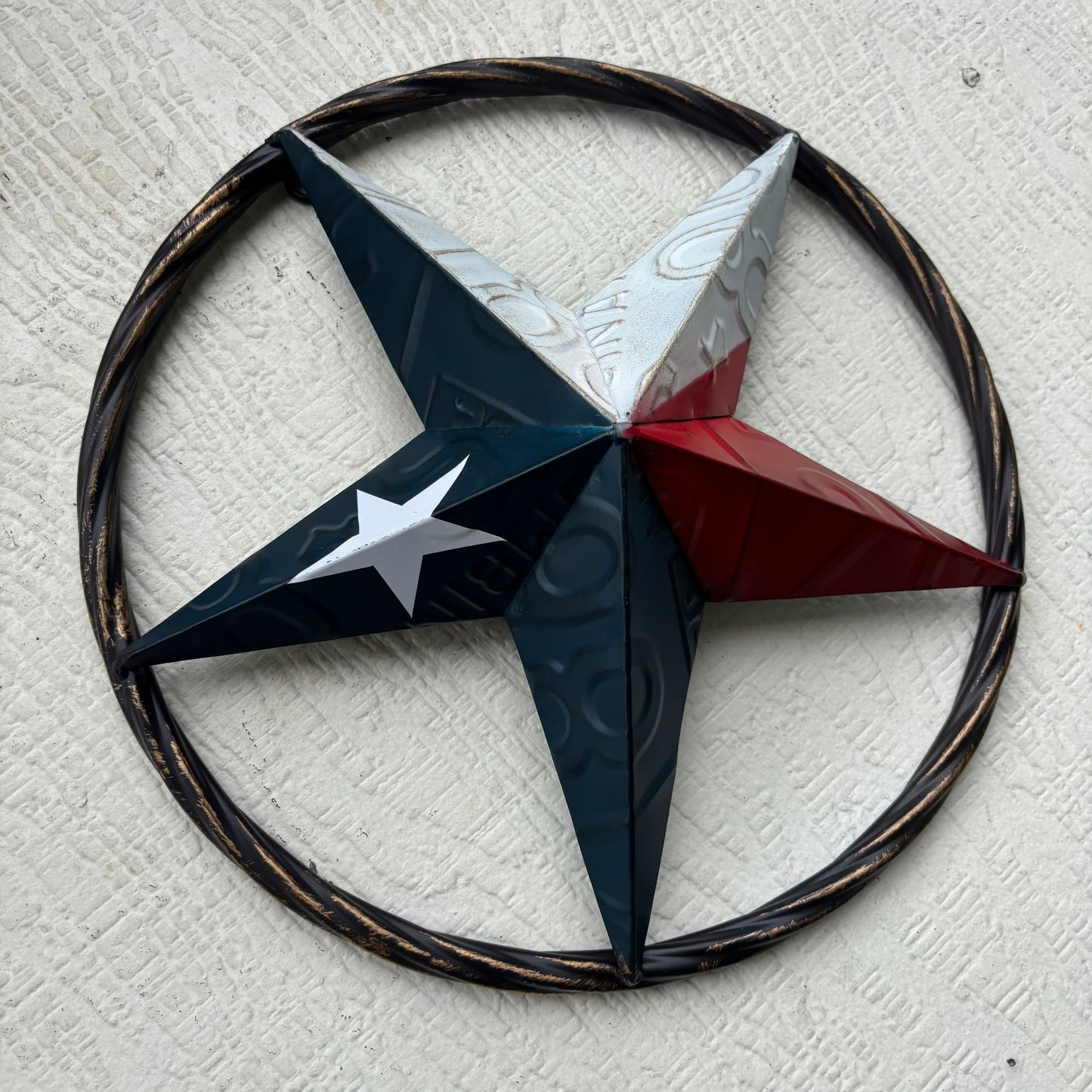 RED WHITE BLUE LICENSE PLATE METAL BARN LONESTAR WESTERN HOME DECOR HANDMADE EH13325