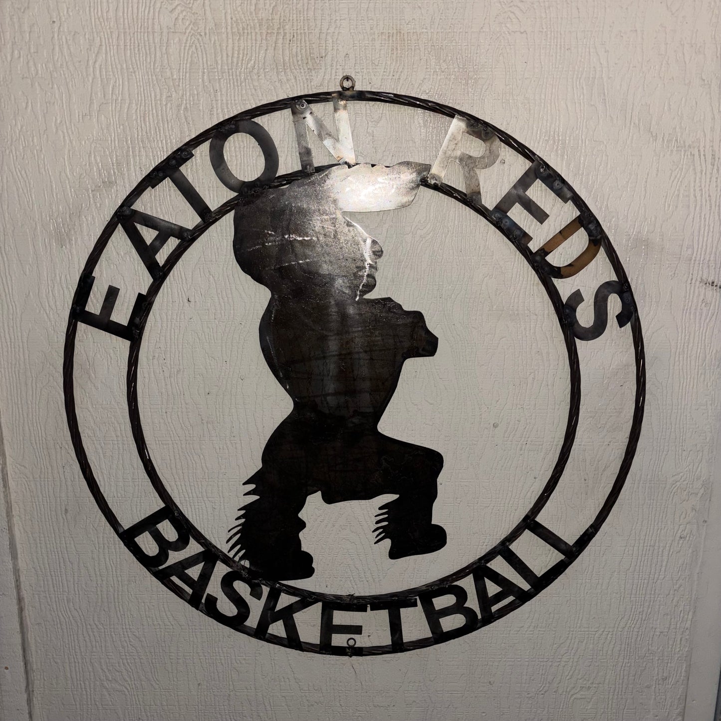 EATON REDS CUSTOM METAL VINTAGE CRAFT SIGN TEAM RED WHITE HANDMADE TO ORDER