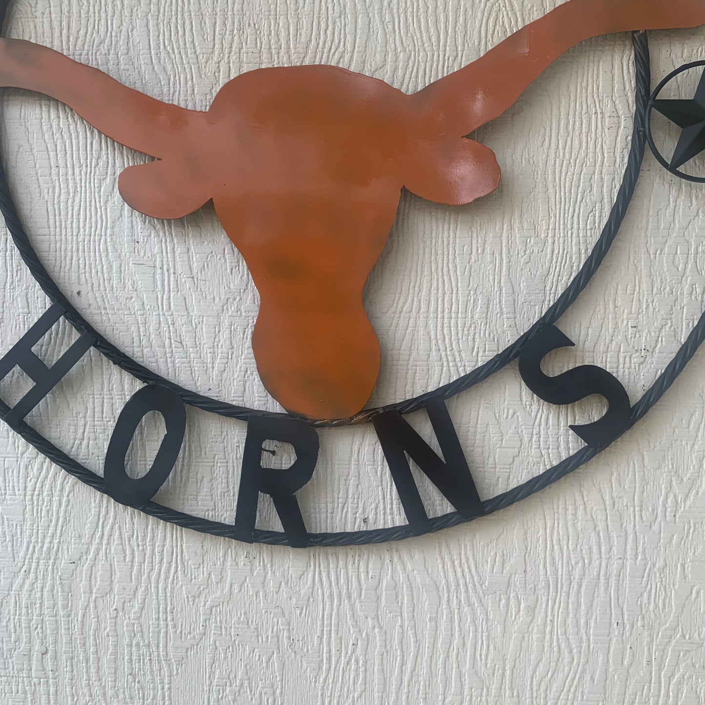 HOOKEM HORNS WITH LONE STAR TEXAS LONGHORNS HOOK EM METAL CUSTOM VINTAGE CRAFT WALL ART TEAM SIGN HANDMADE