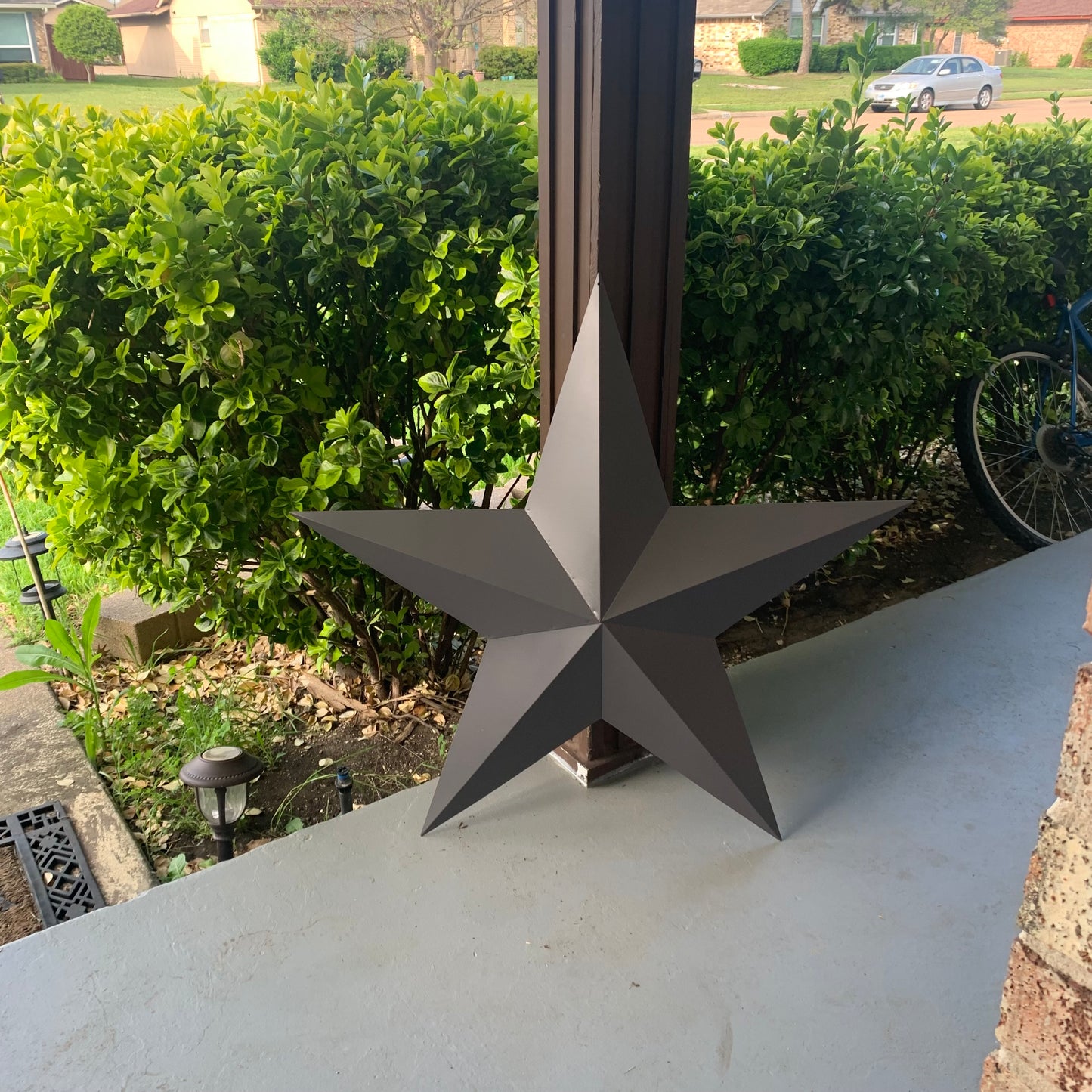 GUN METAL GREY STAR BARN STAR NO RING DAVID STAR 5 POINT WESTERN HOME DECOR HAND PAINTED