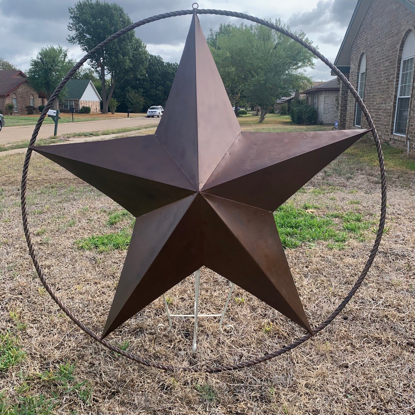 LONE STAR 60" BARN STAR METAL RUSTIC  BRONZE VINTAGE COPPER WALL ART WESTERN HOME DECOR HANDMADE NEW EH10524