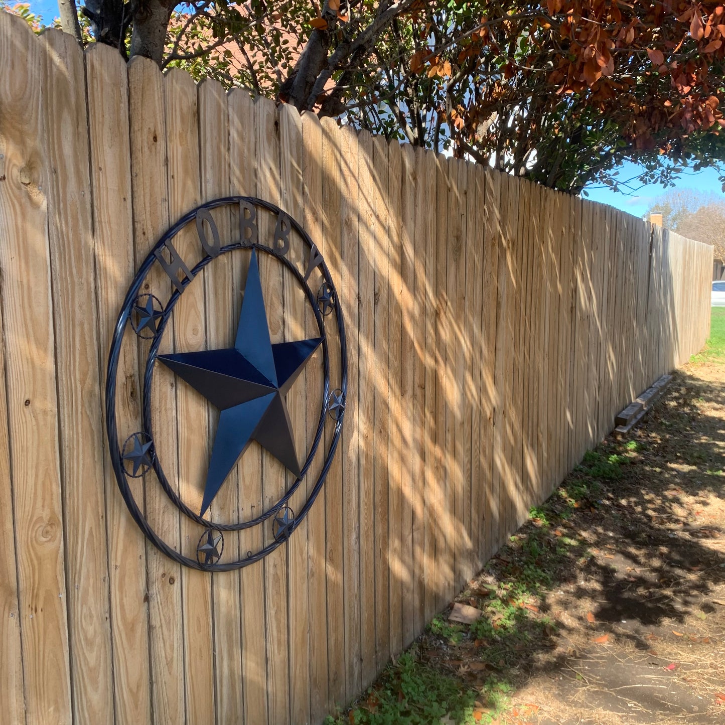 HOBBY STYLE CUSTOM NAME STAR BARN METAL STAR 3d TWISTED ROPE RING WESTERN HOME DECOR RUSTIC NAVY BLUE HANDMADE 24",32",36",50"