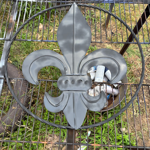 FLEUR DE LIS BLACK FLAT METAL WALL ART SIGN WESTERN HOME DECOR HANDMADE NEW 12",18",24",32"