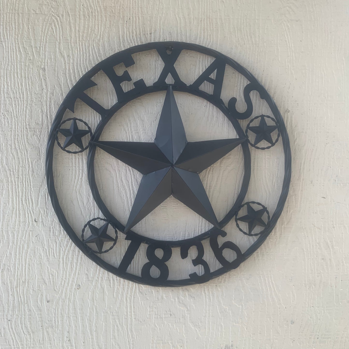 TEXAS 1836 BLACK BARN STAR METAL LONESTAR WESTERN HOME DECOR HANDMADE NEW 16",24",36",50"