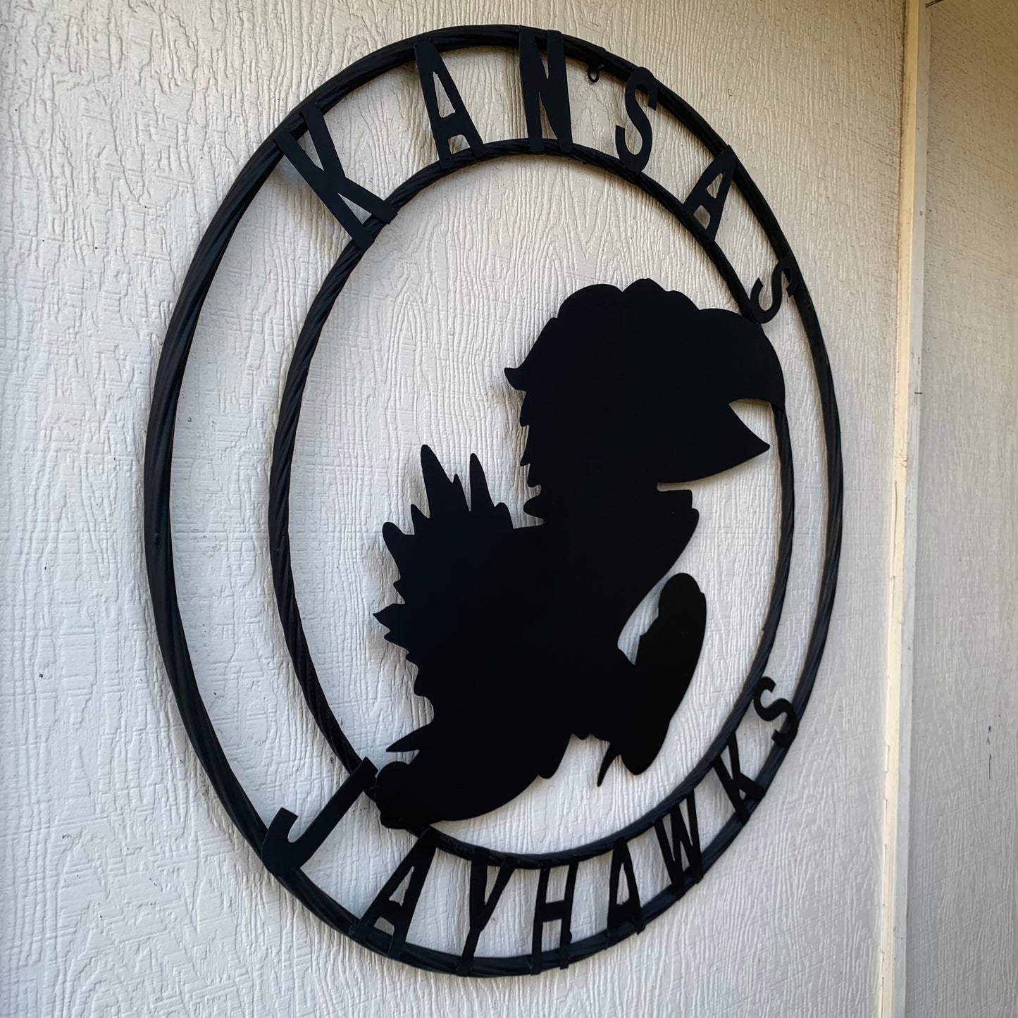 KANSAS JAYHAWKS BLACK CUSTOM METAL VINTAGE CRAFT SIGN WALL ART TEAM SIGN HANDMADE
