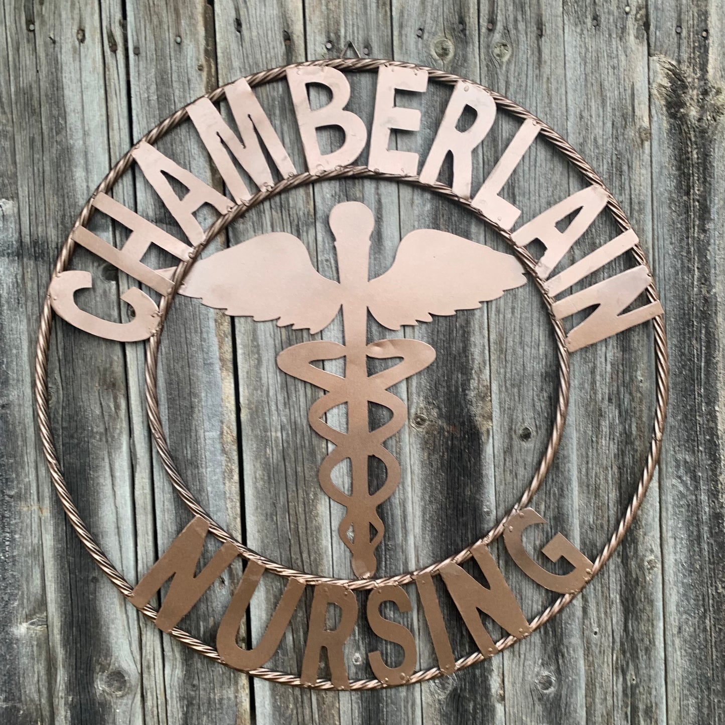 CHAMBERLAIN NURSING STYLE CUSTOM NAME SIGN MEDICAL LOGO HANDMADE