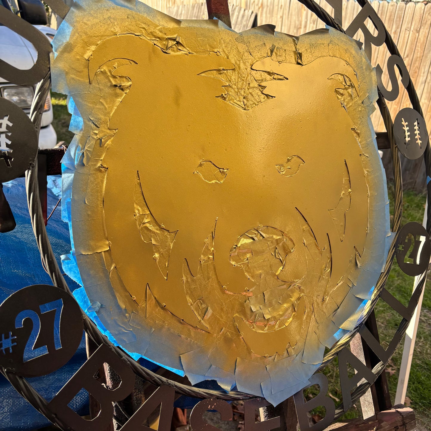 UNC BEARS CUSTOM RAW METAL NO PAINT VINTAGE CRAFT SIGN TEAM HANDMADE TO ORDER