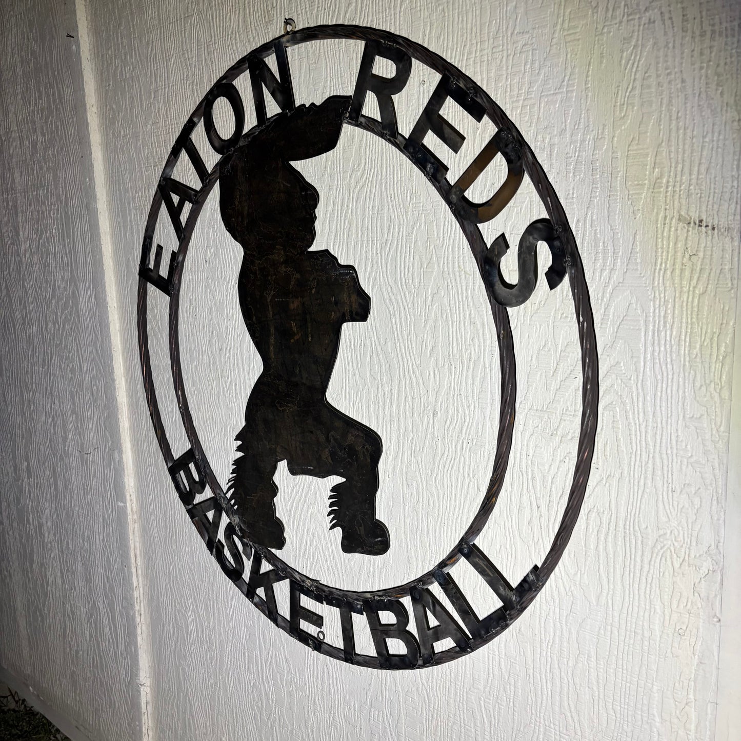 EATON REDS CUSTOM METAL VINTAGE CRAFT SIGN TEAM RED WHITE HANDMADE TO ORDER