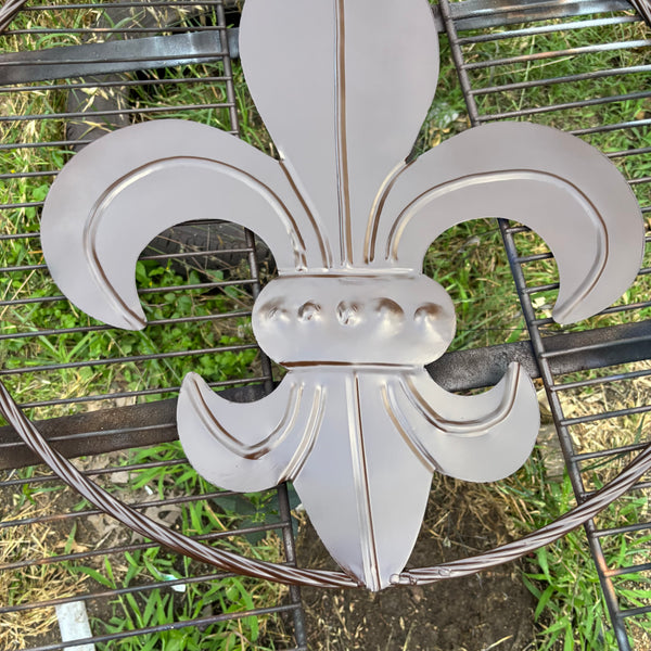 FLEUR DE LIS BROWN METAL WALL ART SIGN WESTERN HOME DECOR HANDMADE NEW 12",18",24",32"
