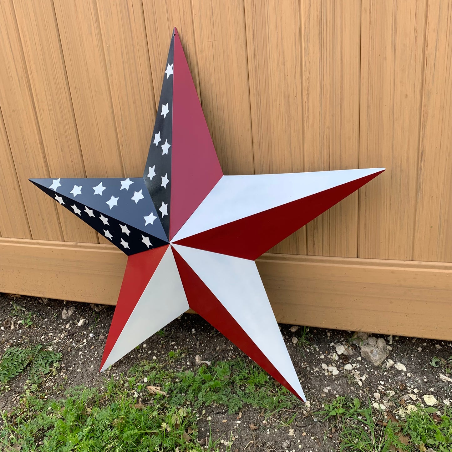 USA FLAG STAR STYLE# 5 RED WHITE & BLUE AMERICANA METAL BARN STAR WALL ART HANDMADE TO ORDER NEW #EH13380