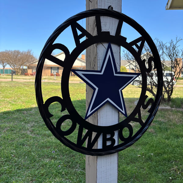 18",24",36" DALLAS COWBOYS METAL WALL ART WESTERN HOME DECOR VINTAGE RUSTIC BRONZE NEW #EH12316