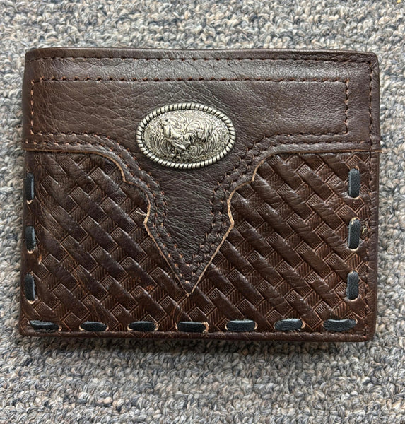 5" MEN'S ROOSTER BROWN WALLET GENUINE LEATHER BIFOLD WESTERN STYLE WALLET NEW