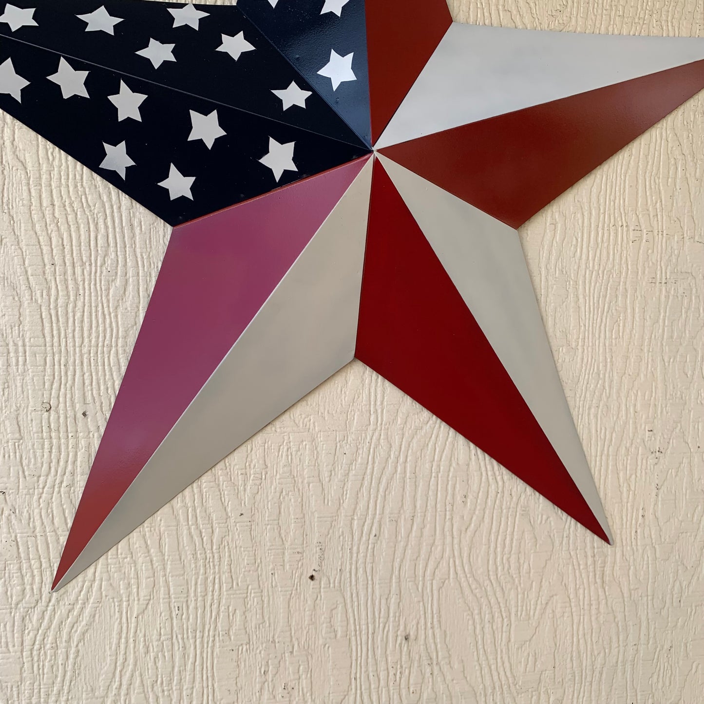 USA FLAG STAR STYLE# 5 RED WHITE & BLUE AMERICANA METAL BARN STAR WALL ART HANDMADE TO ORDER NEW #EH13380