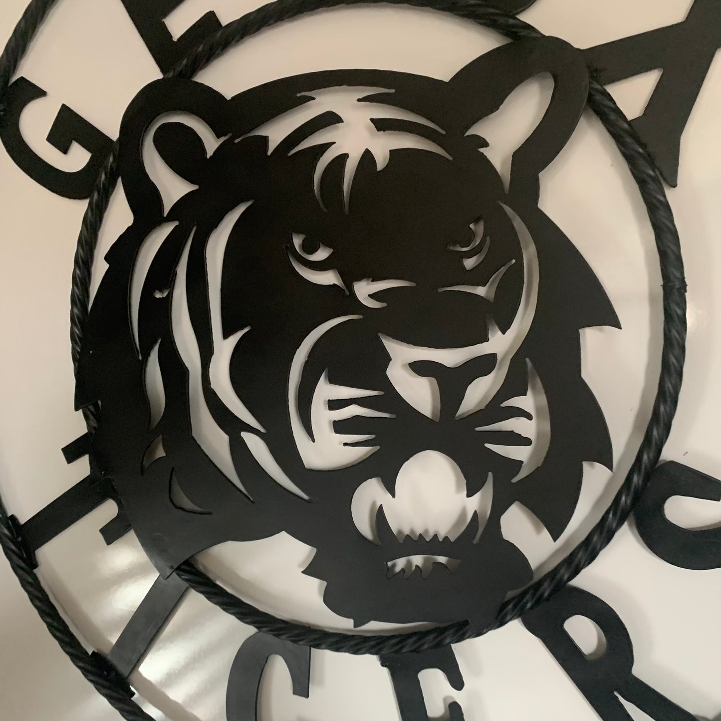 GEAUX TIGERS BLACK CUSTOM METAL VINTAGE CRAFT SIGN TEAM HANDMADE