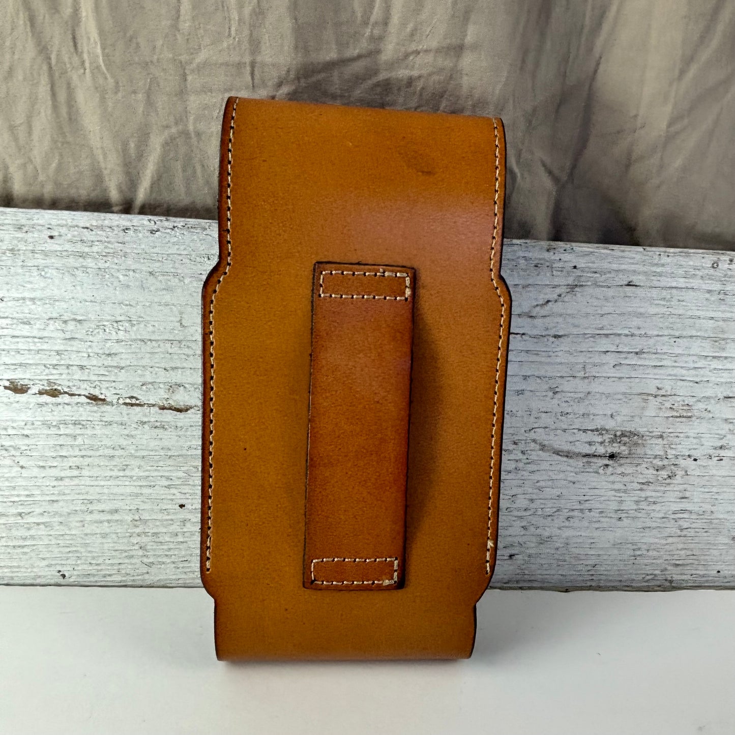 7" HORSE LEATHER HOLSTER TAN POUCH EXTRA LARGE  BELT LOOP CELL PHONE CASE UNIVERSAL OVERSIZE #EH13323