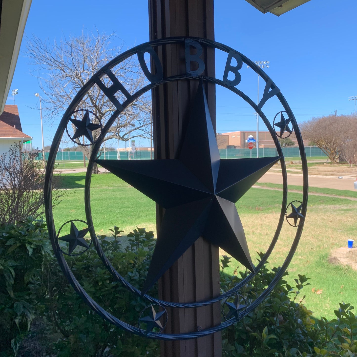 HOBBY STYLE CUSTOM NAME STAR BARN METAL STAR 3d TWISTED ROPE RING WESTERN HOME DECOR RUSTIC NAVY BLUE HANDMADE 24",32",36",50"