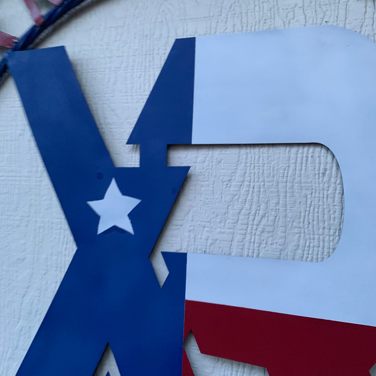 #EH11299 CUSTOM NAME XR ROOFING STYLE SIGN RED,WHITE & BLUE TEXAS FLAG LOGO HANDMADE