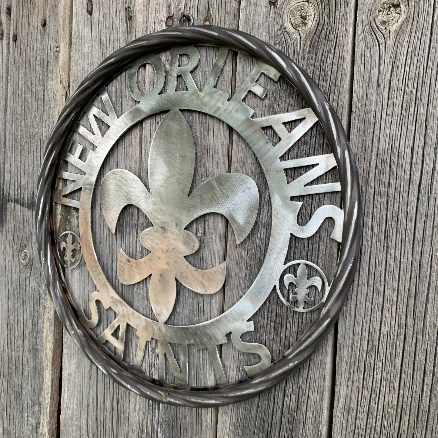 NEW ORLEANS SAINTS CUSTOM RAW METAL CRAFT SIGN WALL ART WESTERN HOME DECOR LASERCUT ART HANDMADE 12",18",24