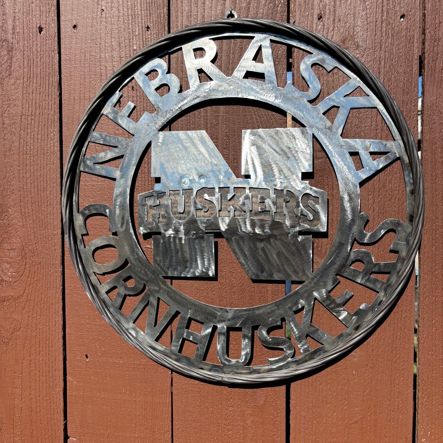 12", 18", 24", 32" NEBRASKA HUSKERS RAW METAL CUSTOM VINTAGE CRAFT TEAM SIGN