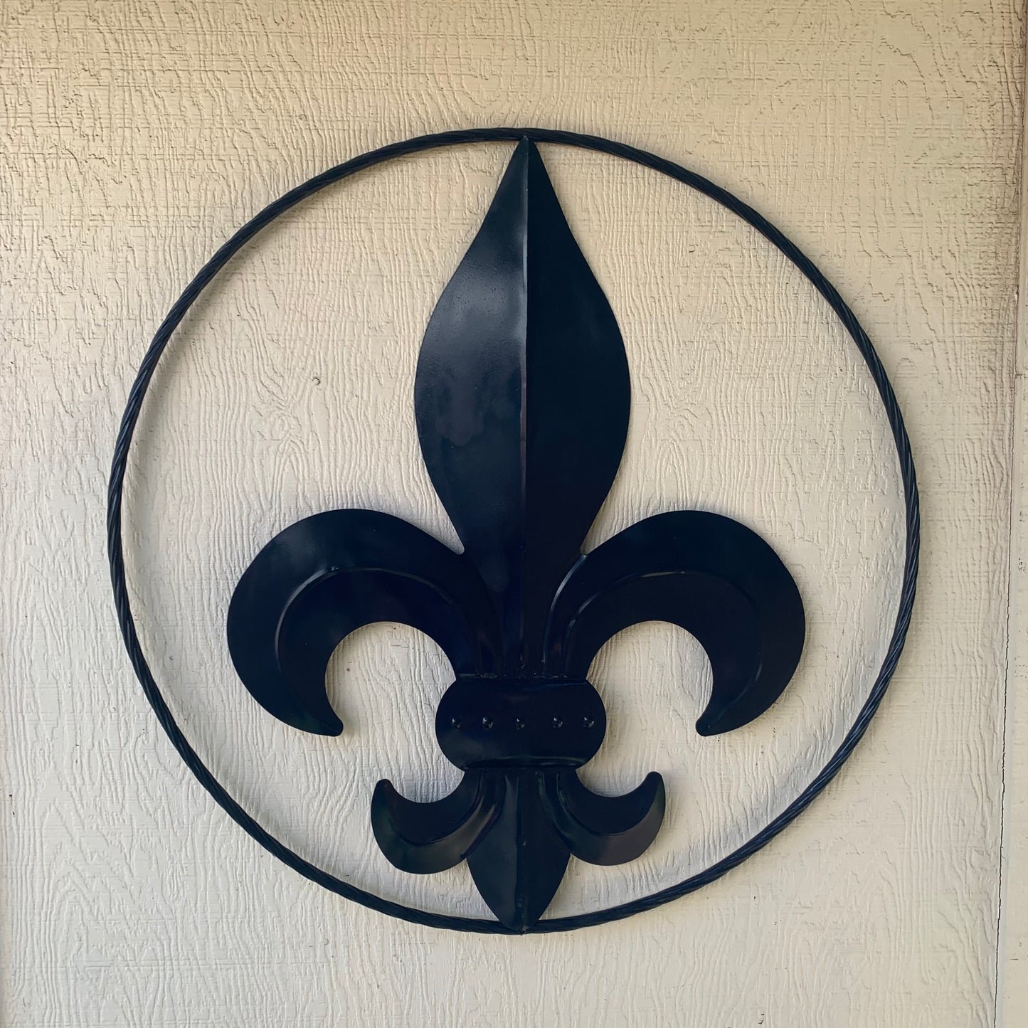 NAVY BLUE 24",36" FLEUR DE LIS METAL WALL ART SIGN WESTERN HOME DECOR HANDMADE NEW #EH10764