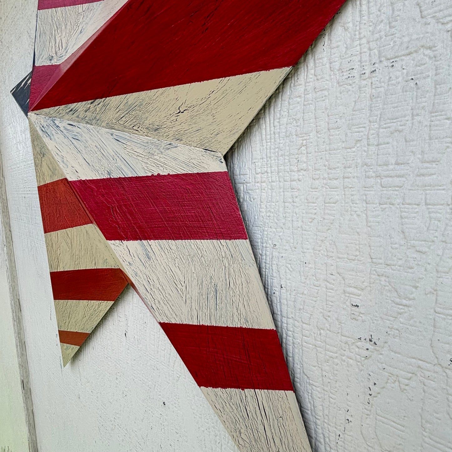 USA FLAG STAR CRACKLE RED IVORY NAVY BLUE METAL BARN STAR METAL WALL ART WESTERN HOME DECOR HANDMADE NEW