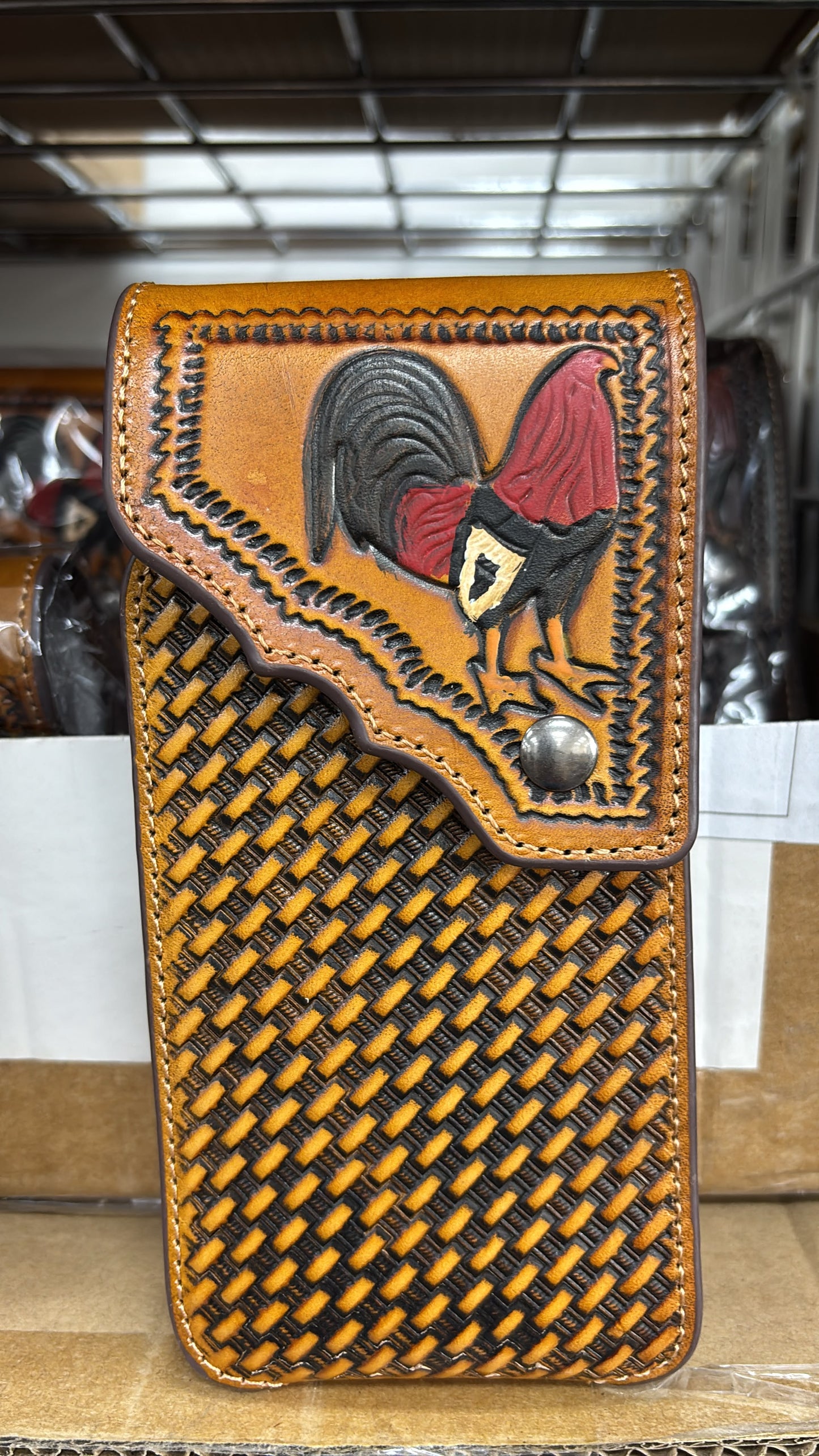 7" ROOSTER PHONE HOLSTER LEATHER LARGE BELT LOOP CASE UNIVERSAL HANDMADE