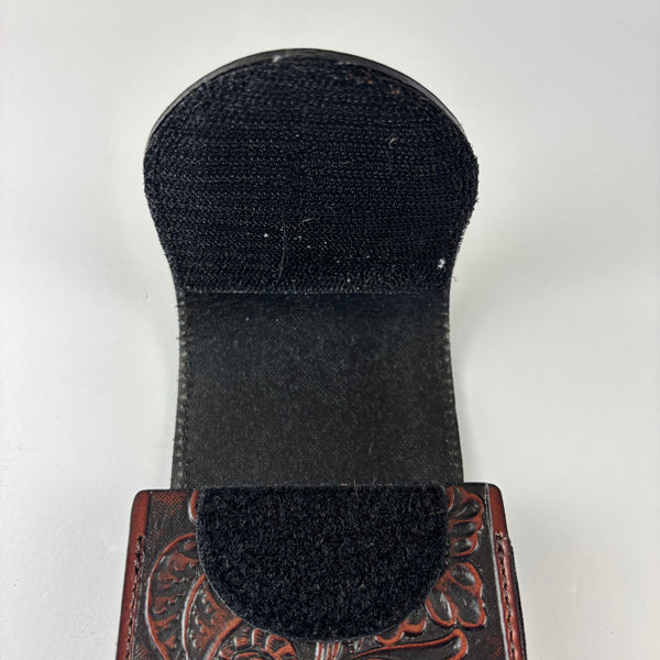 7" COWBOY PRAYER  LEATHER HOLSTER BROWN POUCH EXTRA LARGE  BELT LOOP CELL PHONE CASE UNIVERSAL OVERSIZE