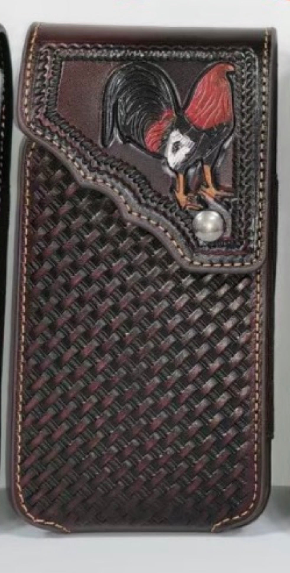 7" ROOSTER PHONE HOLSTER LEATHER LARGE BELT LOOP CASE UNIVERSAL HANDMADE