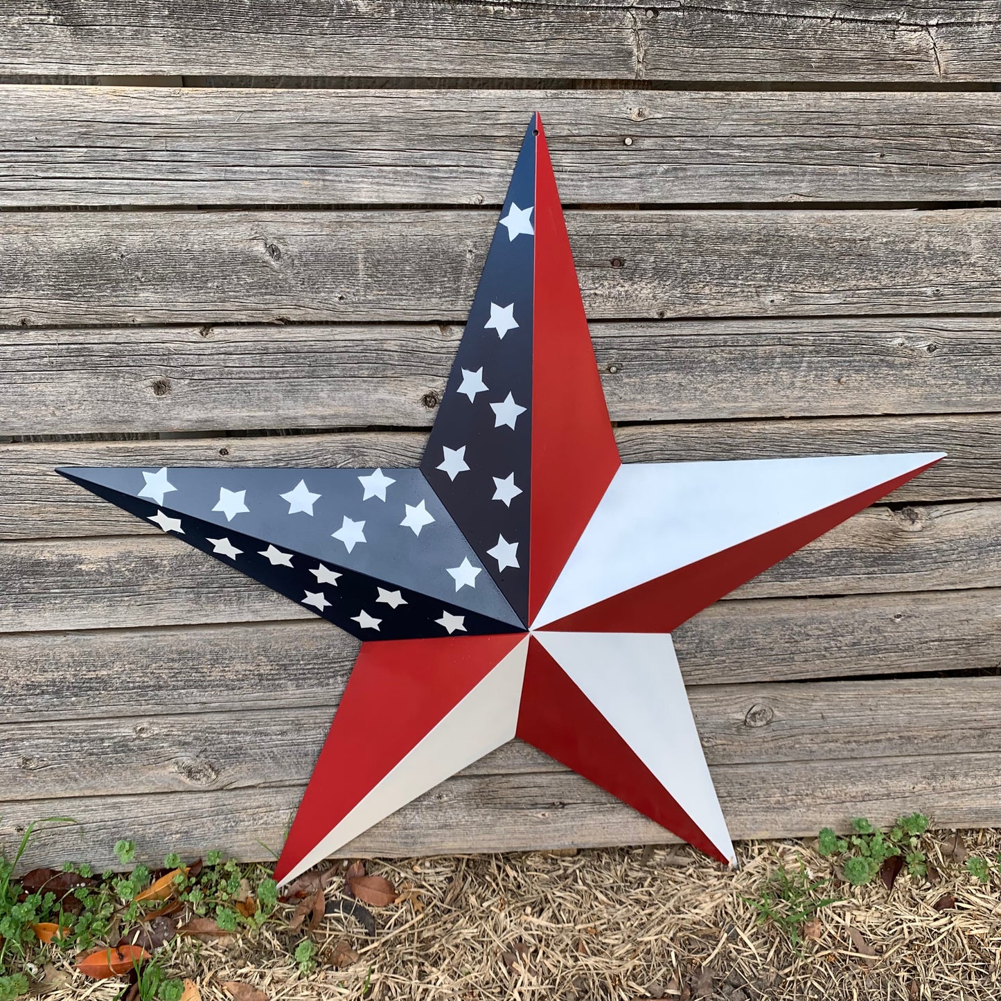 USA FLAG STAR STYLE# 5 RED WHITE & BLUE AMERICANA METAL BARN STAR WALL ART HANDMADE TO ORDER NEW #EH13380