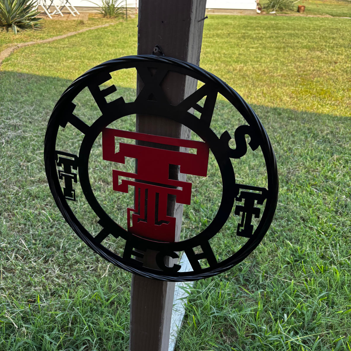 TEXAS TECH CUSTOM METAL VINTAGE CRAFT SIGN WESTERN HOME DECOR HANDMADE 12",18",24",32",36"