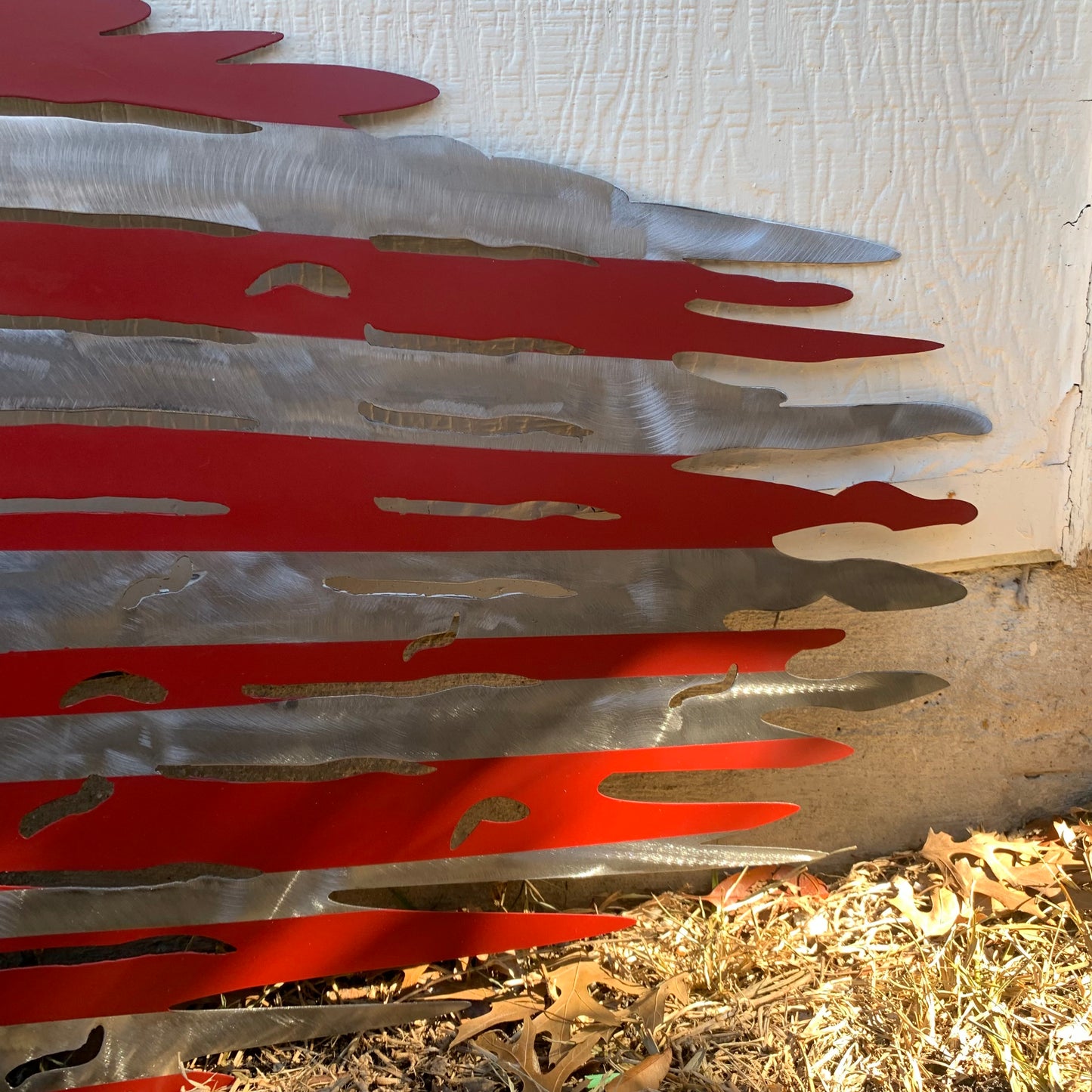 USA TATTERED AMERICAN FLAG METAL WALL ART WESTERN HOME DECOR HANDMADE NEW