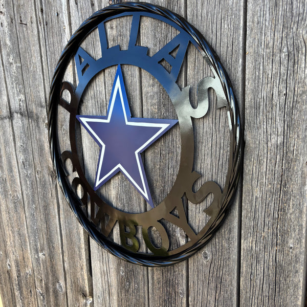 18",24",36" DALLAS COWBOYS METAL WALL ART WESTERN HOME DECOR VINTAGE RUSTIC BRONZE NEW #EH12316