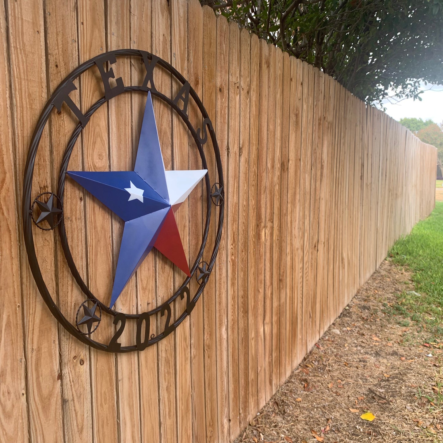 TEXAS 2022 STYLE CUSTOM NAME BARN STAR METAL LONESTAR 3d TWISTED BLACK ROPE RING WESTERN HOME DECOR   HANDMADE 24",32",36"