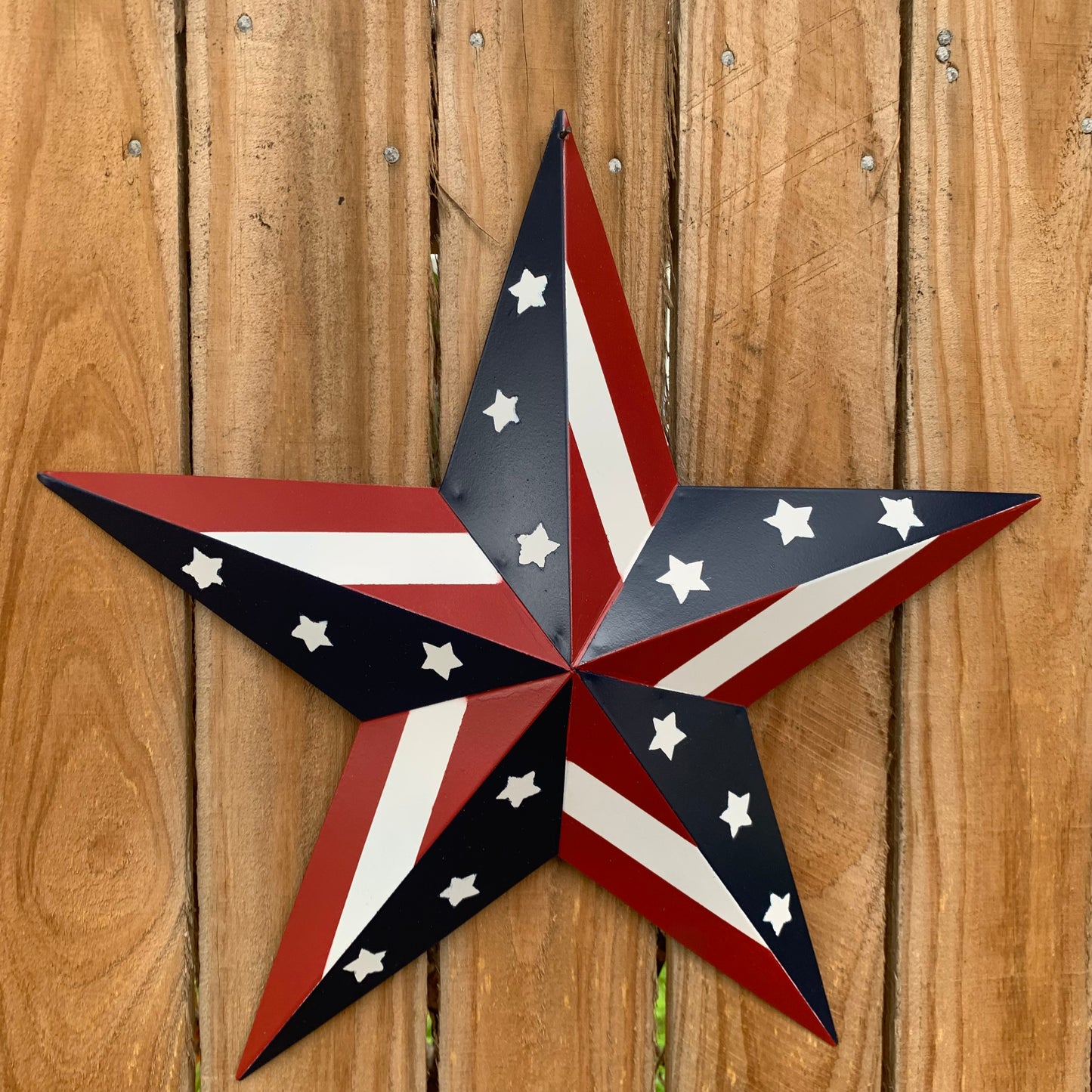 USA BARN STAR AMERICAN FLAG STAR RED WHITE & BLUE METAL STAR HANDMADE NEW 12",24",30" #EH11753