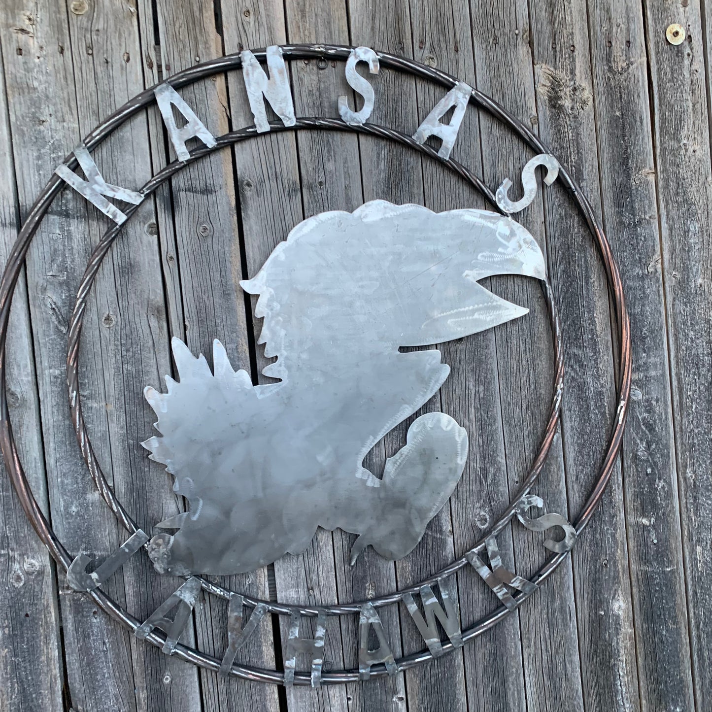 KANSAS JAYHAWKS RAW CUSTOM METAL VINTAGE CRAFT SIGN UNPAINTED TEAM HANDMADE