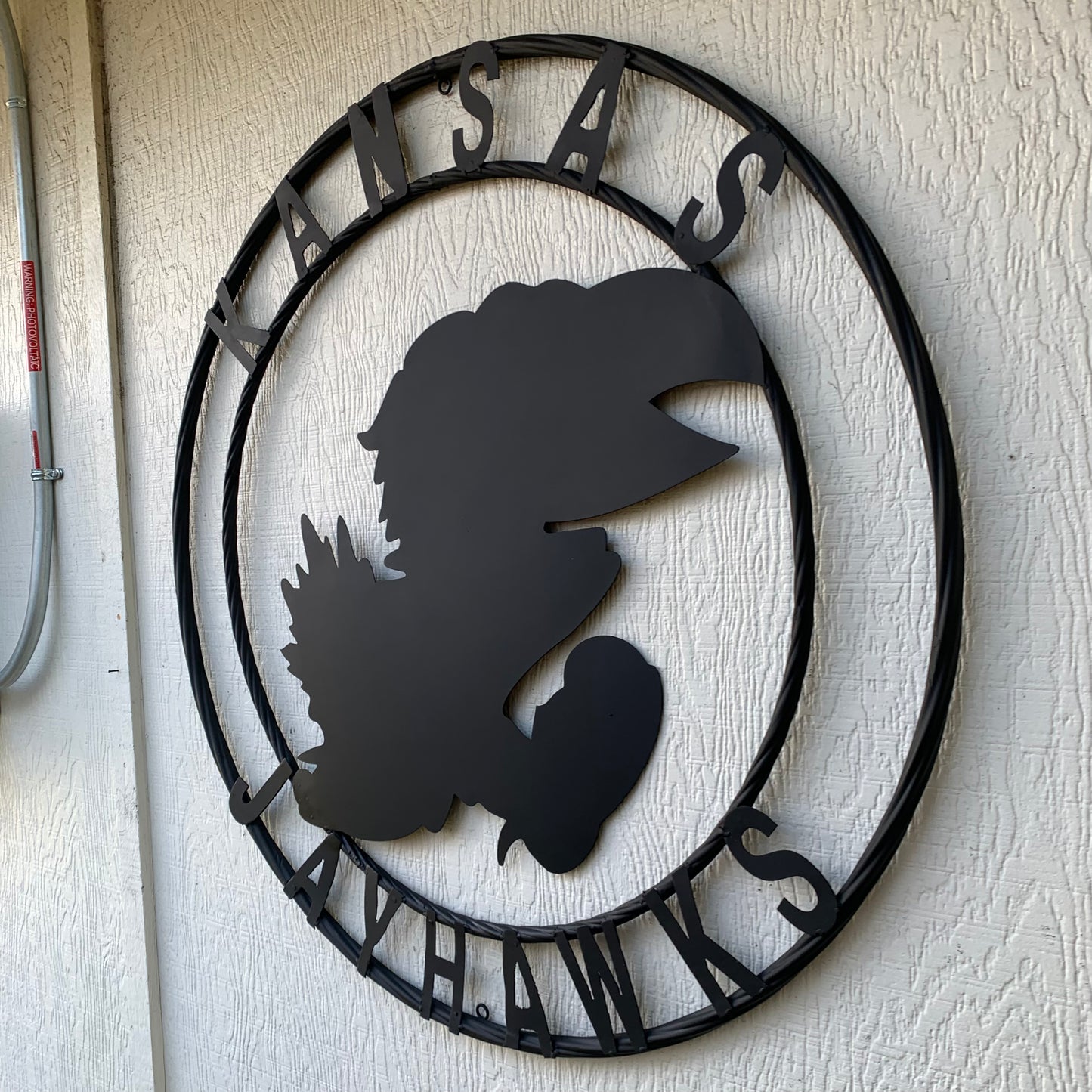 KANSAS JAYHAWKS BLACK CUSTOM METAL VINTAGE CRAFT SIGN WALL ART TEAM SIGN HANDMADE