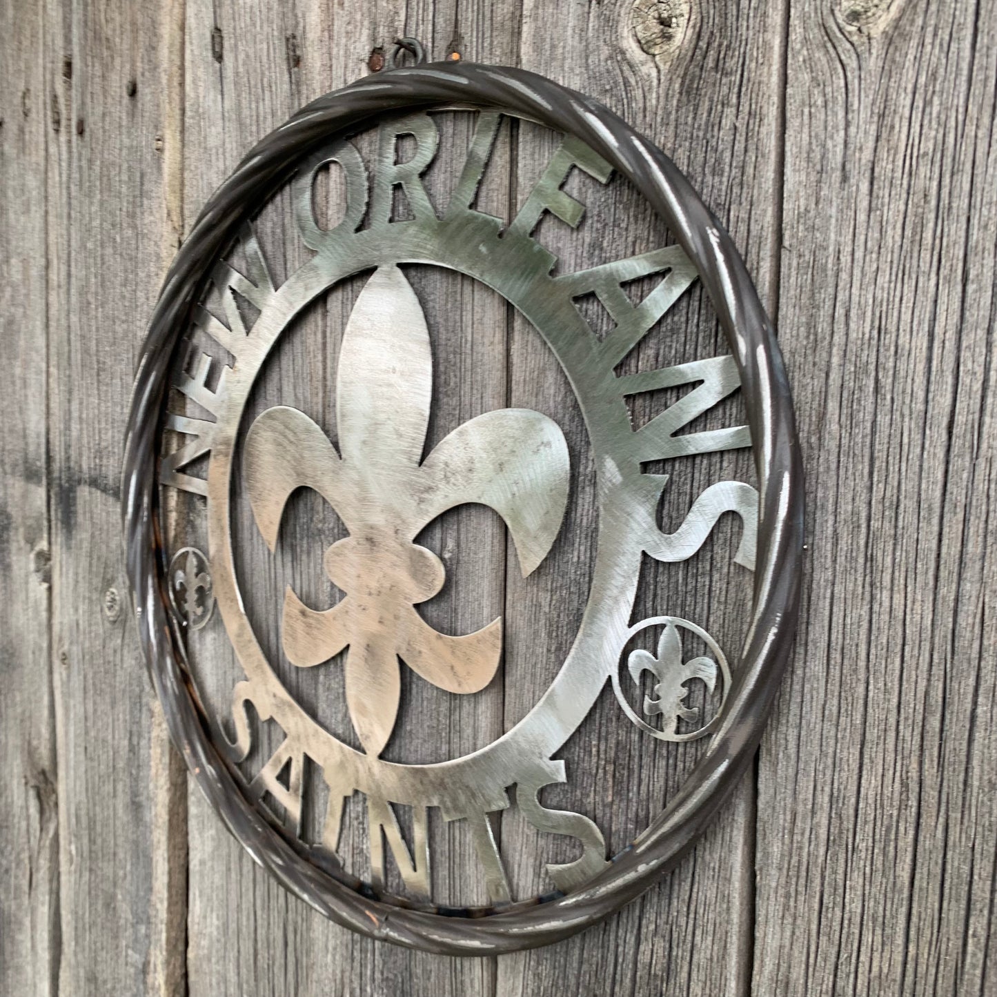 NEW ORLEANS SAINTS CUSTOM RAW METAL CRAFT SIGN WALL ART WESTERN HOME DECOR LASERCUT ART HANDMADE 12",18",24