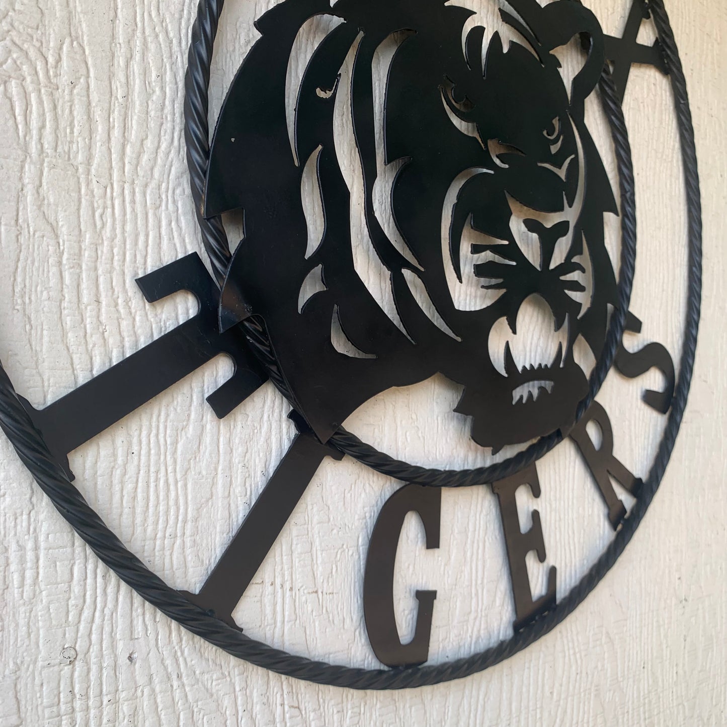 GEAUX TIGERS BLACK CUSTOM METAL VINTAGE CRAFT SIGN TEAM HANDMADE