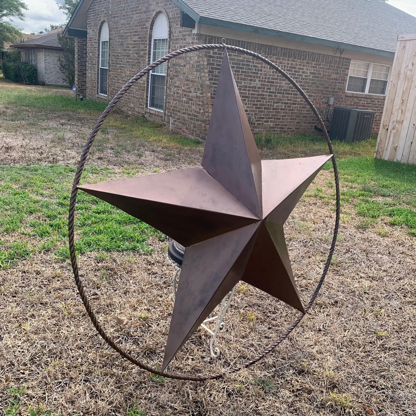 LONE STAR 60" BARN STAR METAL RUSTIC  BRONZE VINTAGE COPPER WALL ART WESTERN HOME DECOR HANDMADE NEW EH10524
